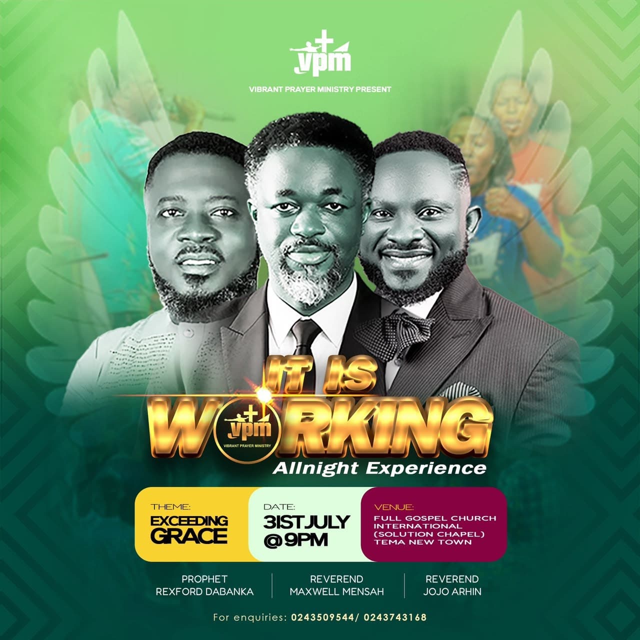 He Is Working ministry flyer