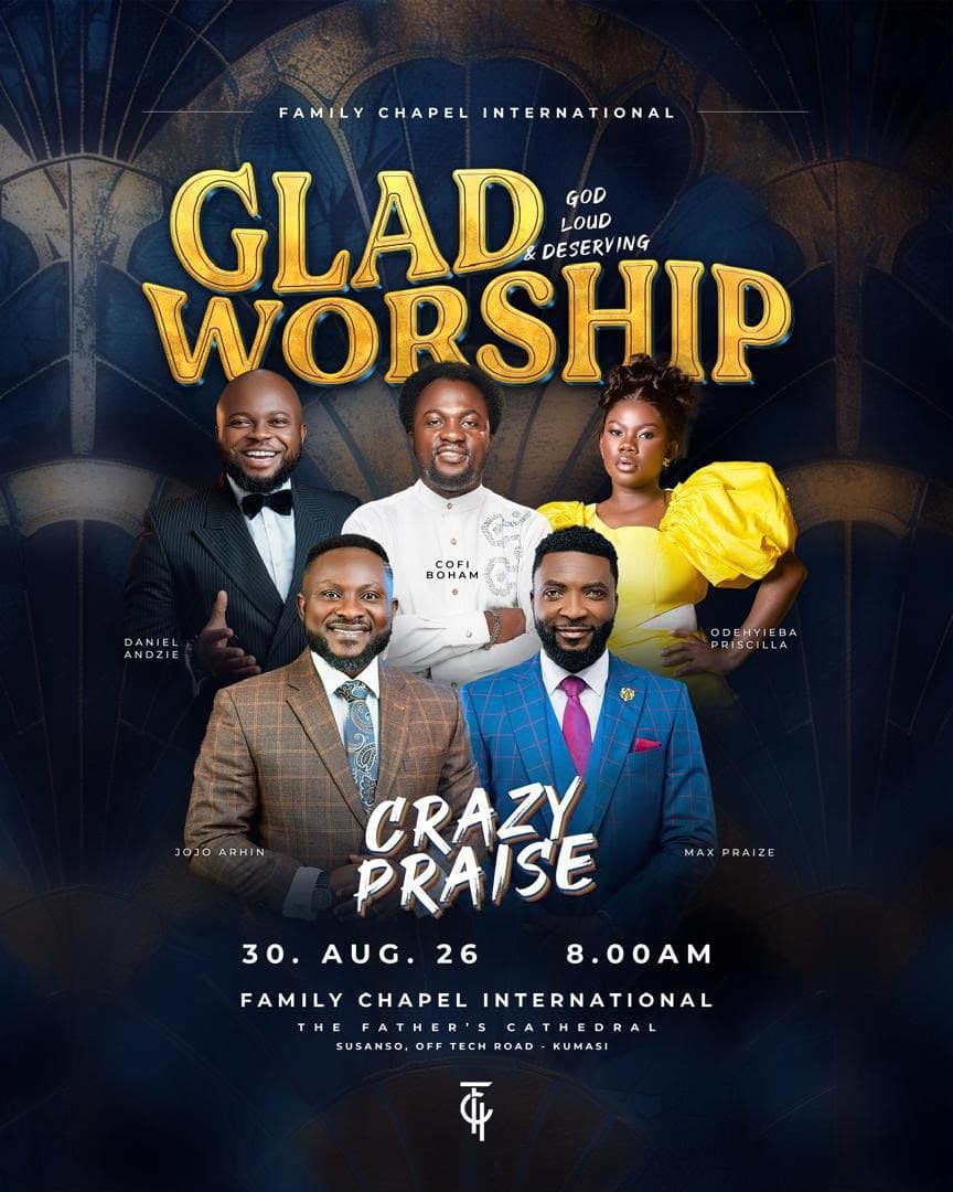 Glad Worship Crazy Praise 2026 programme flyer
