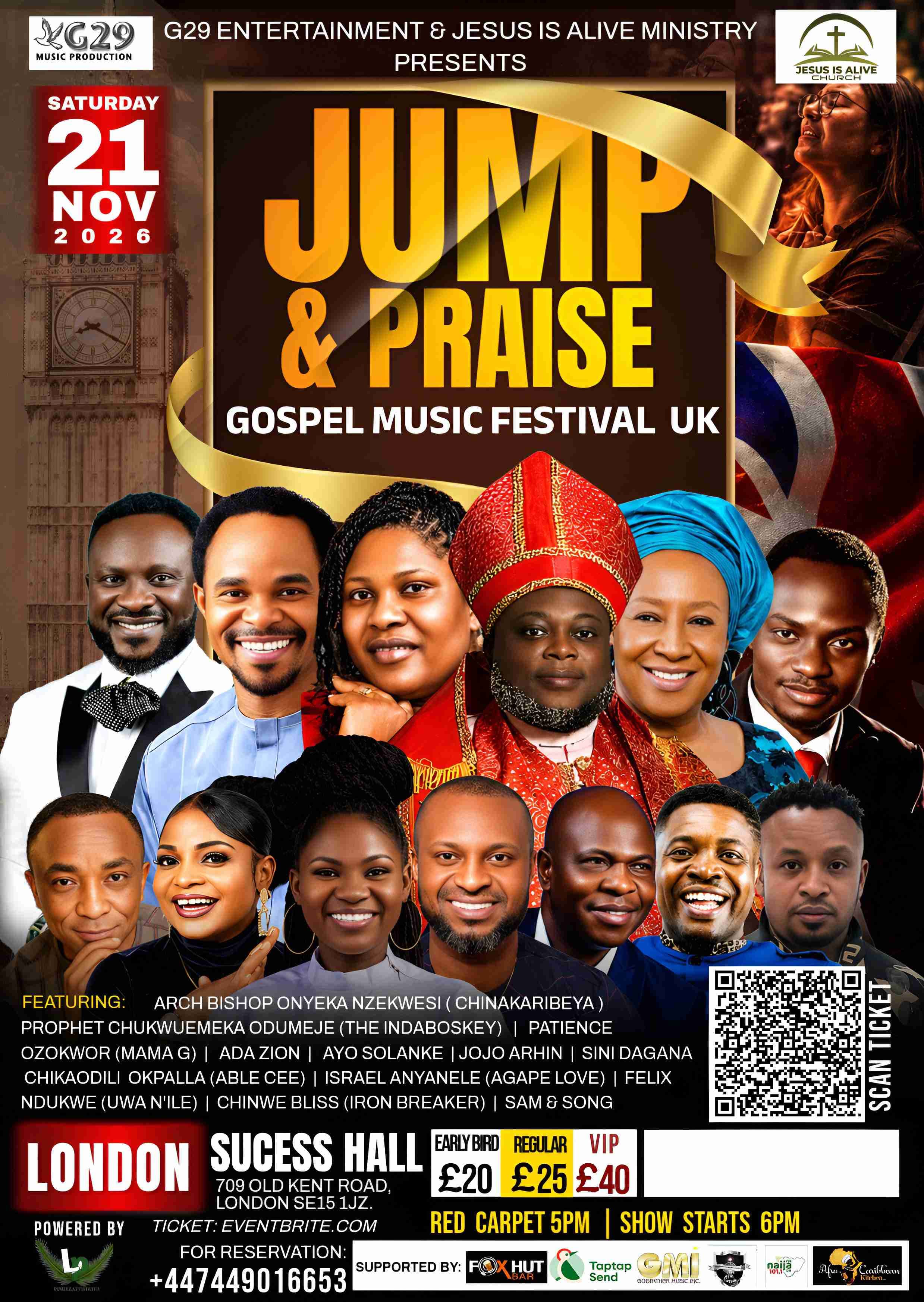 Jump & Praise Gospel Music Festival UK London event flyer