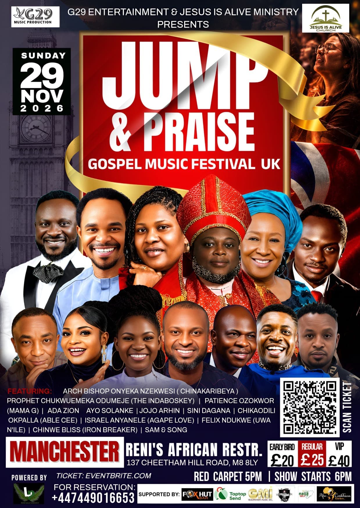 Jump & Praise Gospel Music Festival UK Manchester event flyer